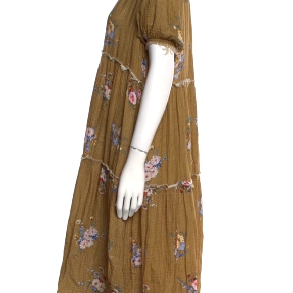 R13 SHREDDED RELAXED MIDI DRESS - FLORAL - Picture 5 of 6